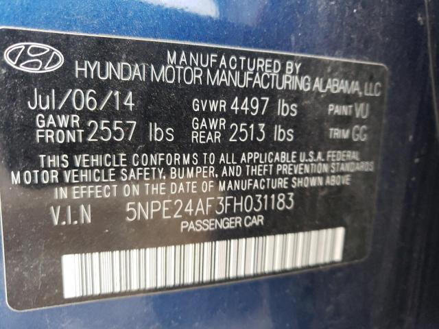 Photo 10 from auction – 2015 HYUNDAI SONATA SE with VIN 5NPE24AF3FH031183
