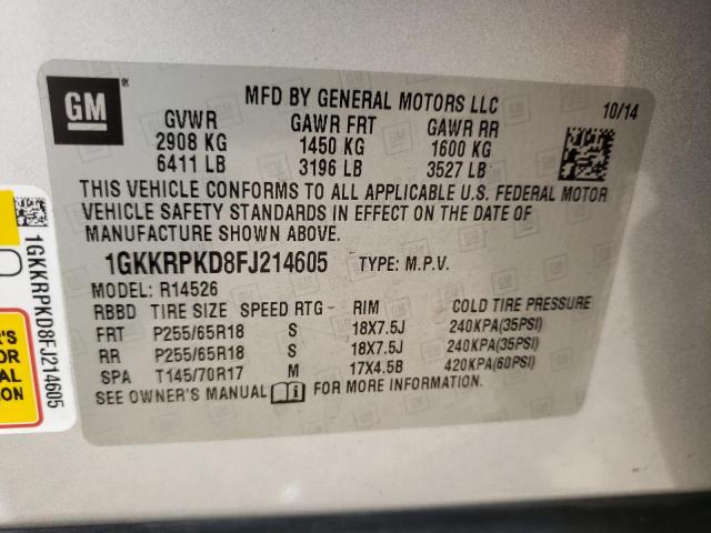Photo 10 from auction – 2015 GMC ACADIA SLE with VIN 1GKKRPKD8FJ214605