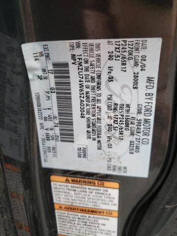 Photo 10 from auction – 2005 FORD EXPLORER E with VIN 1FMZU74W65ZA03048