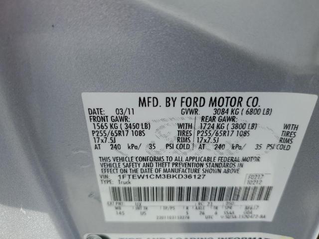 Photo 10 from auction – 2011 FORD F150 SUPER with VIN 1FTEW1CM3BKD36127