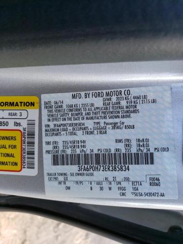 Photo 10 from auction – 2014 FORD FUSION SE with VIN 3FA6P0H73ER385834