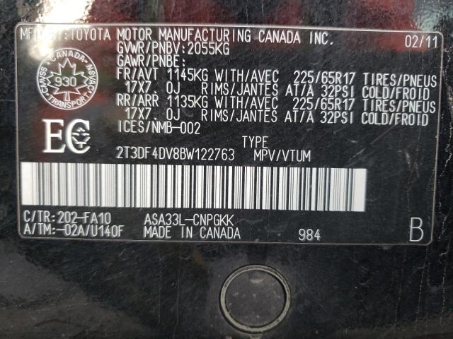 Photo 10 from auction – 2011 TOYOTA RAV4 LIMIT with VIN 2T3DF4DV8BW122763