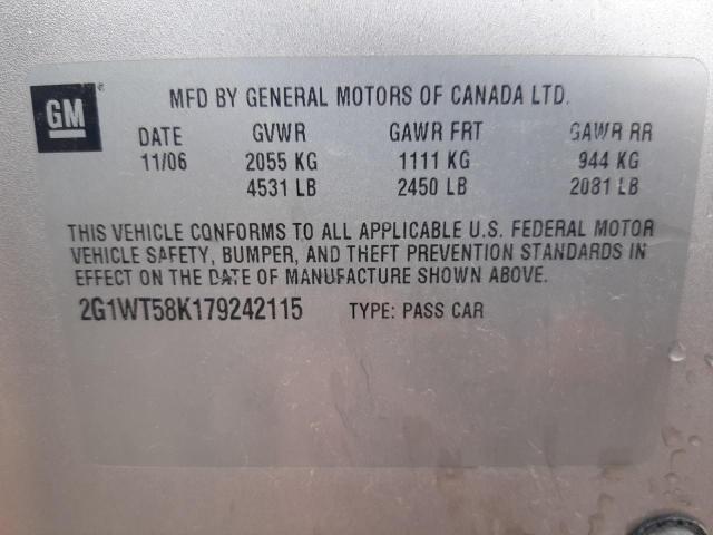 Photo 10 from auction – 2007 CHEVROLET IMPALA LT with VIN 2G1WT58K179242115