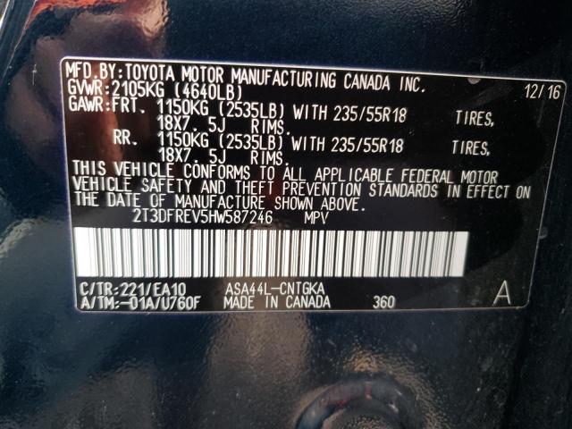 Photo 10 from auction – 2017 TOYOTA RAV4 LIMIT with VIN 2T3DFREV5HW587246