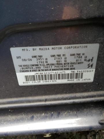 Photo 10 from auction – 2007 MAZDA 3 S with VIN JM1BK323271621675