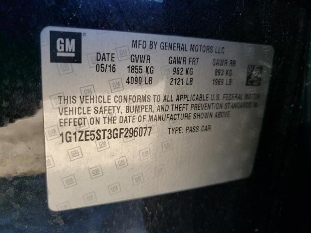 Photo 10 from auction – 2016 CHEVROLET MALIBU LT with VIN 1G1ZE5ST3GF296077