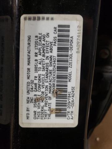 Photo 10 from auction – 2003 TOYOTA COROLLA CE with VIN 1NXBR32EX3Z043407