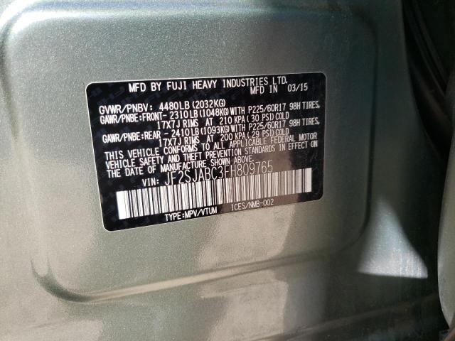 Photo 10 from auction – 2015 SUBARU FORESTER 2 with VIN JF2SJABC3FH809765