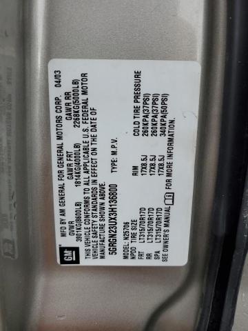 Photo 10 from auction – 2003 HUMMER H2 with VIN 5GRGN23UX3H136800
