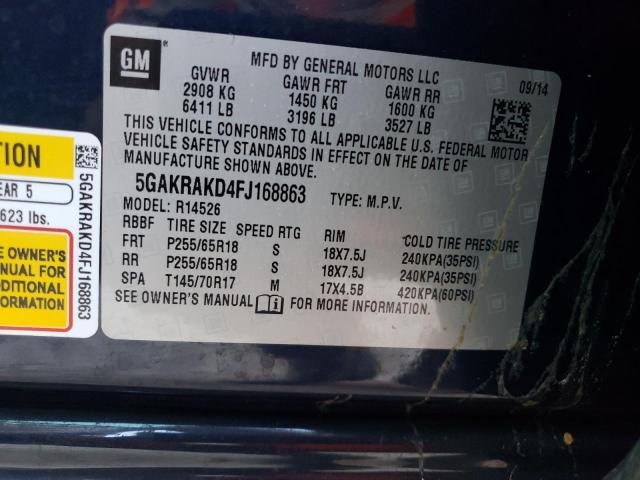 Photo 10 from auction – 2015 BUICK ENCLAVE with VIN 5GAKRAKD4FJ168863
