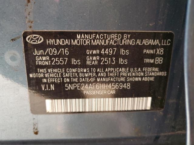 Photo 10 from auction – 2017 HYUNDAI SONATA SE with VIN 5NPE24AF6HH456948