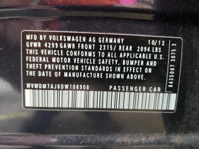 Photo 10 from auction – 2013 VOLKSWAGEN GOLF with VIN WVWDM7AJ8DW108908