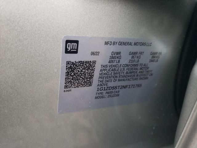 Photo 10 from auction – 2022 CHEVROLET MALIBU LT with VIN 1G1ZD5ST2NF171765