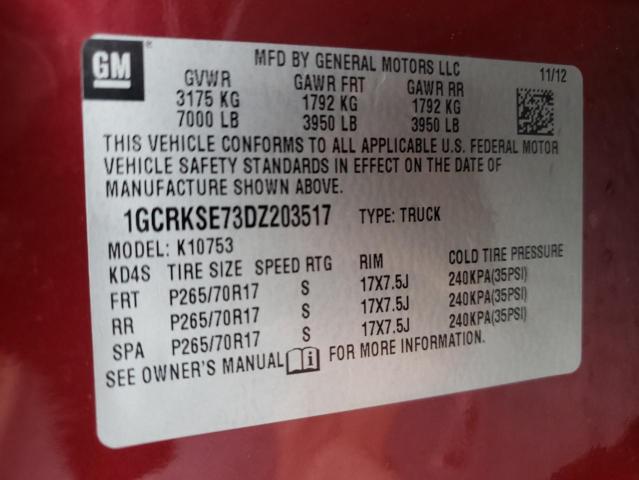 Photo 10 from auction – 2013 CHEVROLET SILVERADO with VIN 1GCRKSE73DZ203517