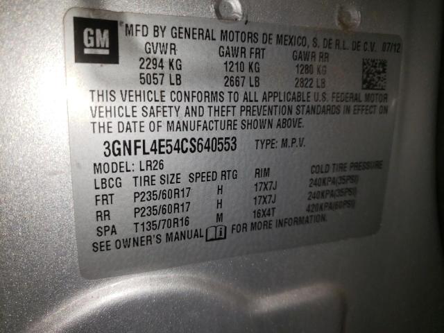Photo 10 from auction – 2012 CHEVROLET CAPTIVA SP with VIN 3GNFL4E54CS640553