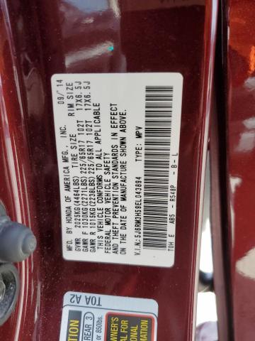 Photo 10 from auction – 2014 HONDA CR-V EX with VIN 5J6RM3H59EL043894