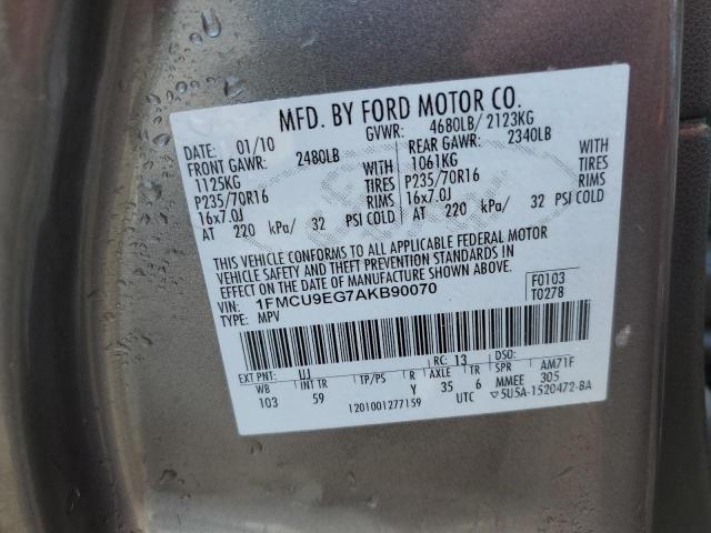 Photo 10 from auction – 2010 FORD ESCAPE LIM with VIN 1FMCU9EG7AKB90070