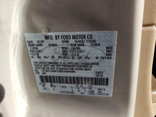 Photo 10 from auction – 2008 FORD ESCAPE LIM with VIN 1FMCU94128KA84066