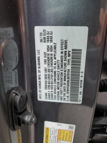 Photo 10 from auction – 2020 HONDA PILOT EXL with VIN 5FNYF6H59LB070154