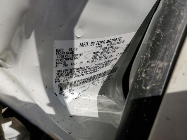 Photo 10 from auction – 2012 FORD ESCAPE XLT with VIN 1FMCU0DG8CKC03084