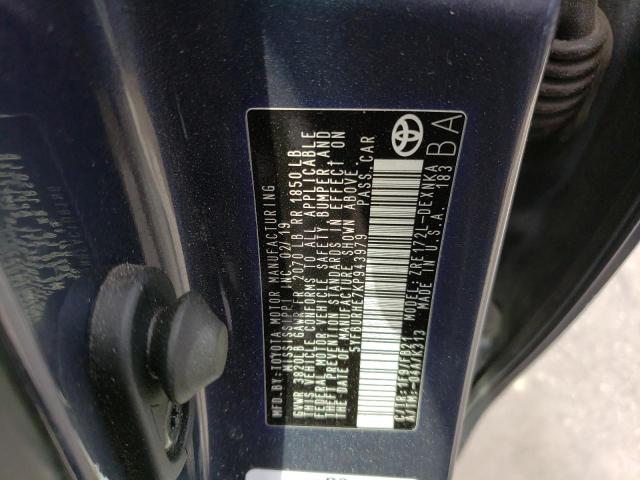 Photo 10 from auction – 2019 TOYOTA COROLLA L with VIN 5YFBURHE7KP943979