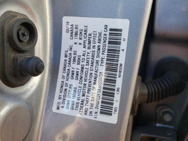 Photo 10 from auction – 2018 HONDA CIVIC LX with VIN 2HGFC2F5XJH553754