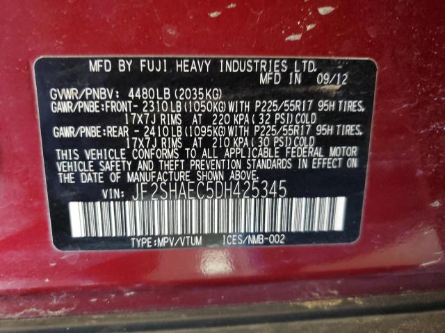 Photo 10 from auction – 2013 SUBARU FORESTER L with VIN JF2SHAEC5DH425345