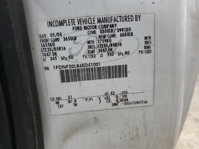 Photo 10 from auction – 2004 FORD F250 SUPER with VIN 1FDNF20L84ED41001