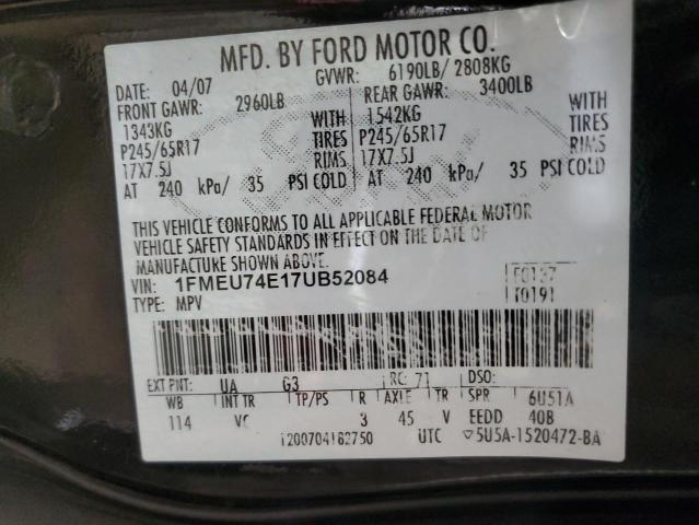 Photo 10 from auction – 2007 FORD EXPLORER E with VIN 1FMEU74E17UB52084