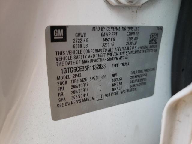 Photo 10 from auction – 2015 GMC CANYON SLT with VIN 1GTG6CE35F1132823