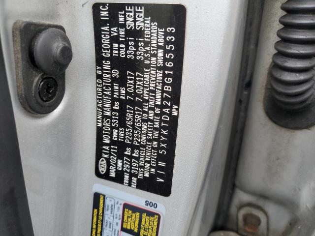 Photo 10 from auction – 2011 KIA SORENTO BA with VIN 5XYKTDA27BG165533