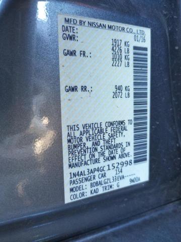 Photo 10 from auction – 2016 NISSAN ALTIMA 2.5 with VIN 1N4AL3AP4GC152998