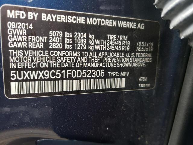 Photo 10 from auction – 2015 BMW X3 XDRIVE2 with VIN 5UXWX9C51F0D52306
