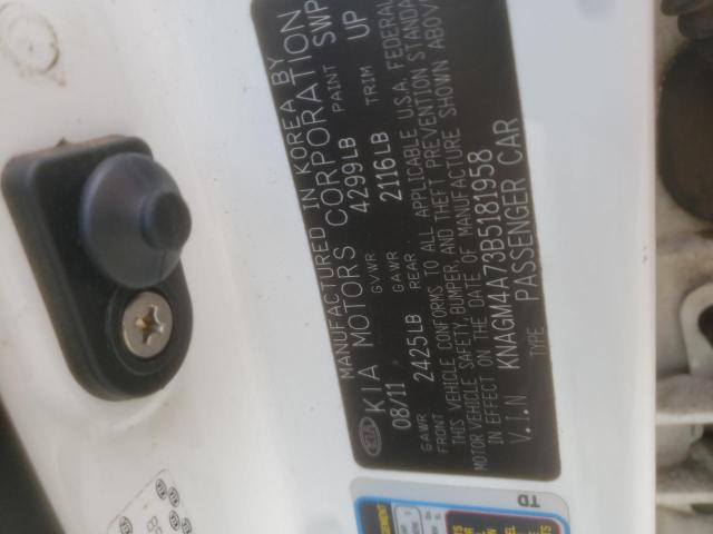 Photo 10 from auction – 2011 KIA OPTIMA LX with VIN KNAGM4A73B5181958
