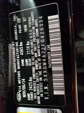 Photo 10 from auction – 2015 KIA OPTIMA LX with VIN 5XXGM4A72FG426334