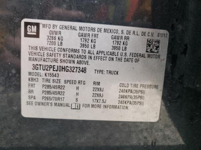 Photo 10 from auction – 2017 GMC SIERRA K15 with VIN 3GTU2PEJ0HG327348