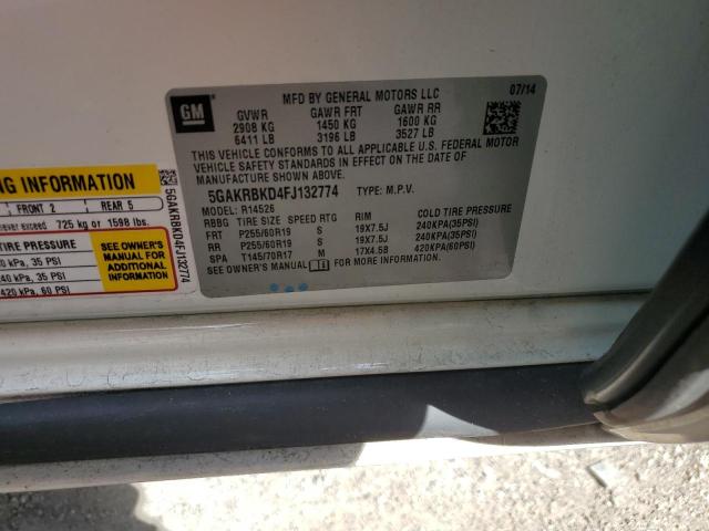 Photo 10 from auction – 2015 BUICK ENCLAVE with VIN 5GAKRBKD4FJ132774