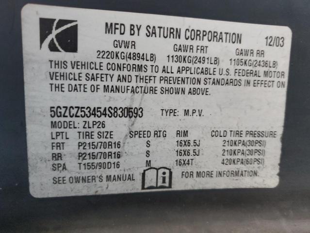 Photo 10 from auction – 2004 SATURN VUE with VIN 5GZCZ53454S830593