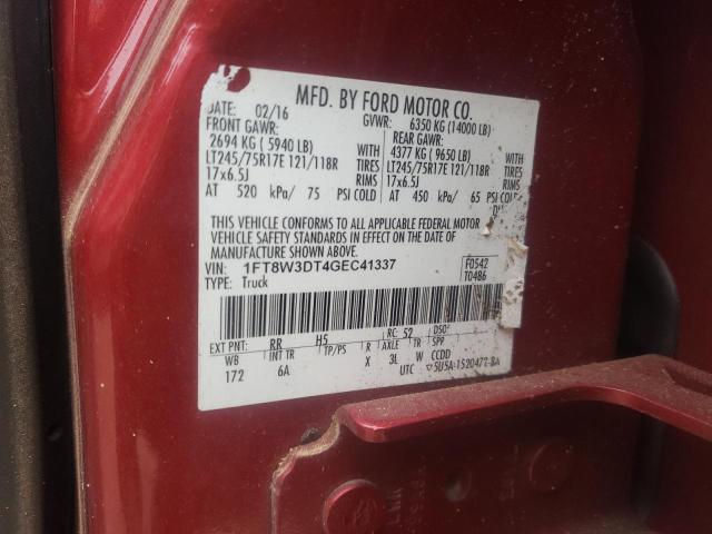 Photo 10 from auction – 2016 FORD F350 SUPER with VIN 1FT8W3DT4GEC41337