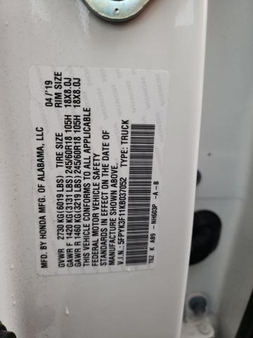 Photo 10 from auction – 2019 HONDA RIDGELINE with VIN 5FPYK3F11KB037052