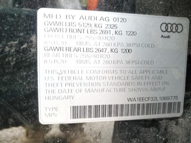 Photo 10 from auction – 2020 AUDI Q3 PREMIUM with VIN WA1EECF32L1069775