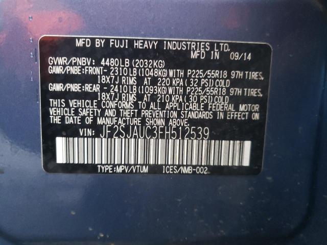 Photo 10 from auction – 2015 SUBARU FORESTER 2 with VIN JF2SJAUC3FH512539