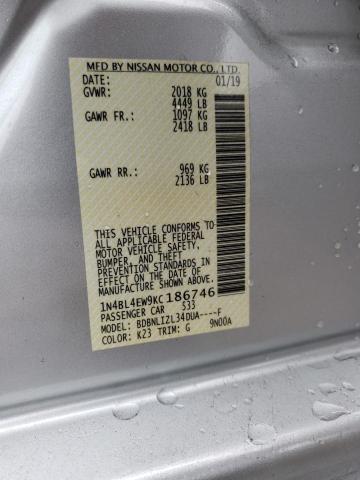 Photo 10 from auction – 2019 NISSAN ALTIMA SL with VIN 1N4BL4EW9KC186746