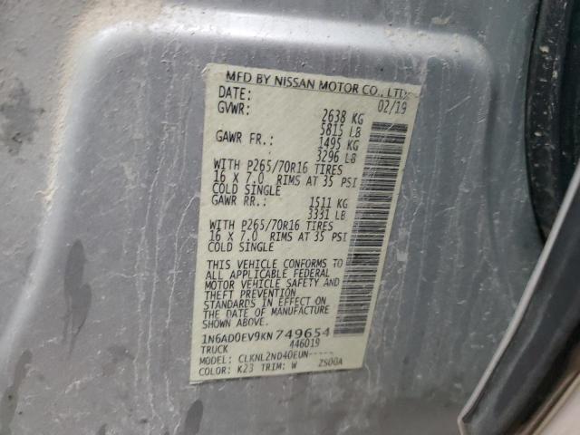 Photo 10 from auction – 2019 NISSAN FRONTIER S with VIN 1N6AD0EV9KN749654