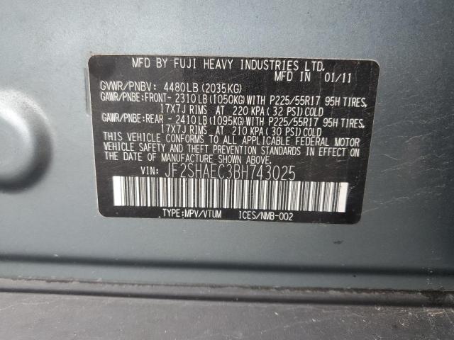 Photo 10 from auction – 2011 SUBARU FORESTER L with VIN JF2SHAEC3BH743025