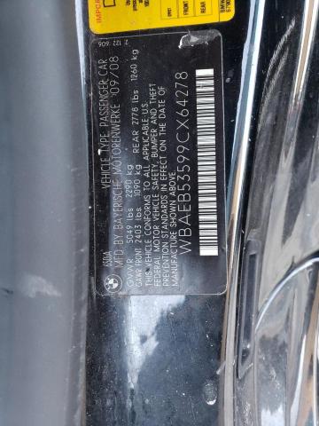 Photo 10 from auction – 2009 BMW 650 I with VIN WBAEB53599CX64278
