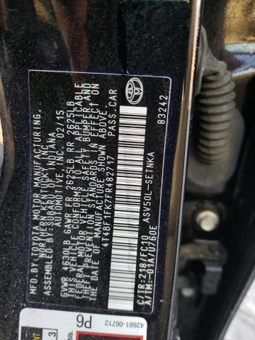 Photo 10 from auction – 2015 TOYOTA CAMRY LE with VIN 4T4BF1FK7FR482717