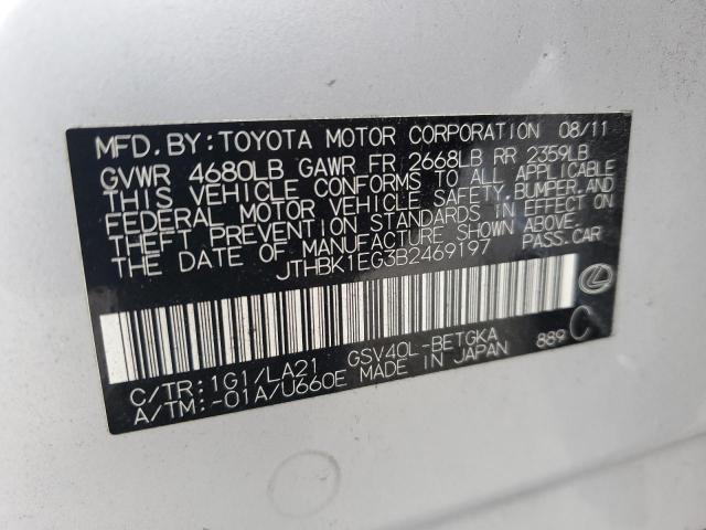 Photo 10 from auction – 2011 LEXUS ES 350 with VIN JTHBK1EG3B2469197