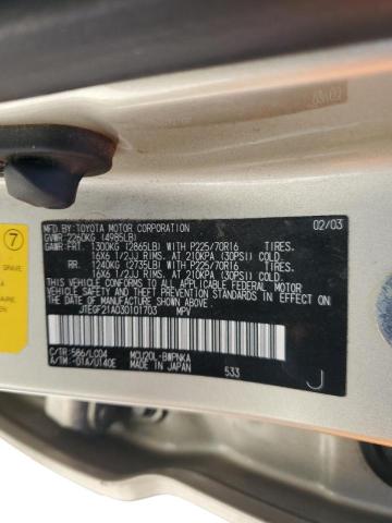 Photo 10 from auction – 2003 TOYOTA HIGHLANDER with VIN JTEGF21A030101703