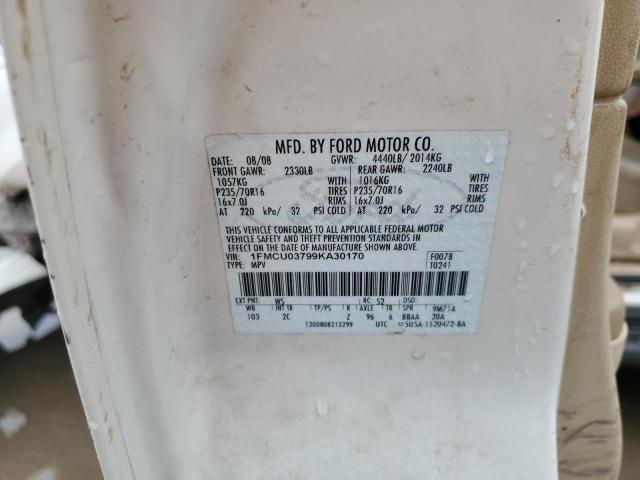 Photo 10 from auction – 2009 FORD ESCAPE XLT with VIN 1FMCU03799KA30170